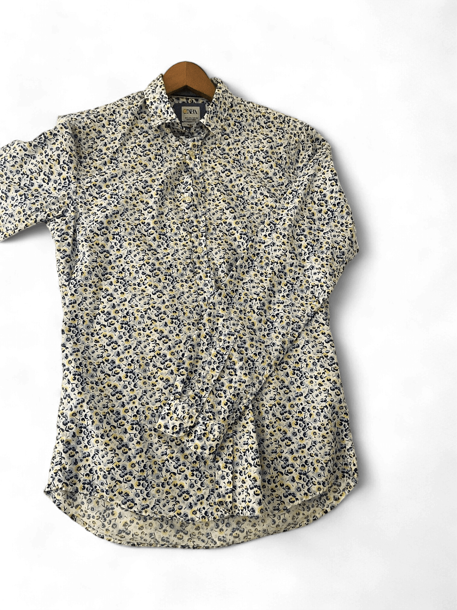 Zara Slim Fit Bomullsskjorta med Blommönster 1