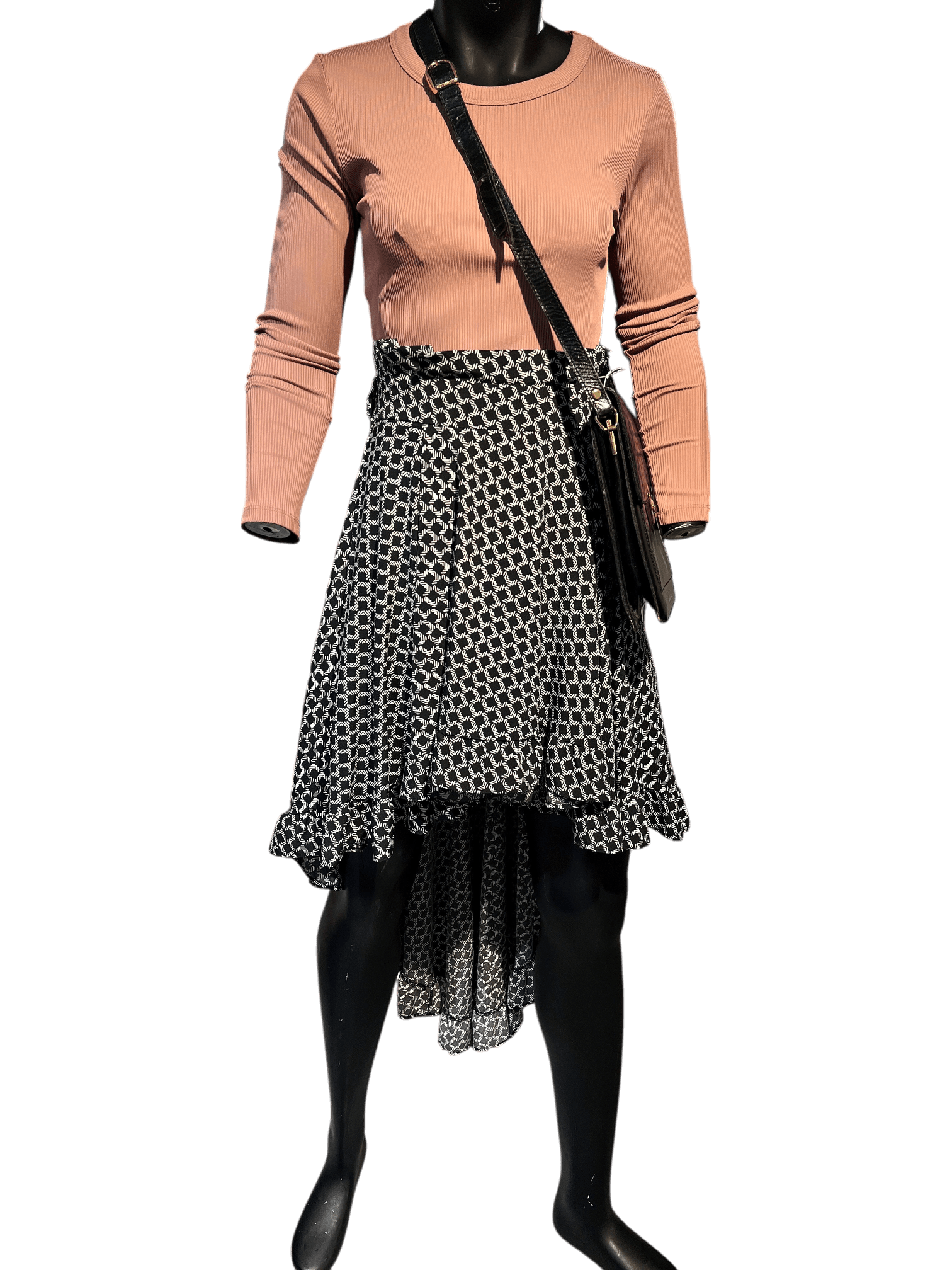 Mönstrad Kjol i asymmetrisk form 1