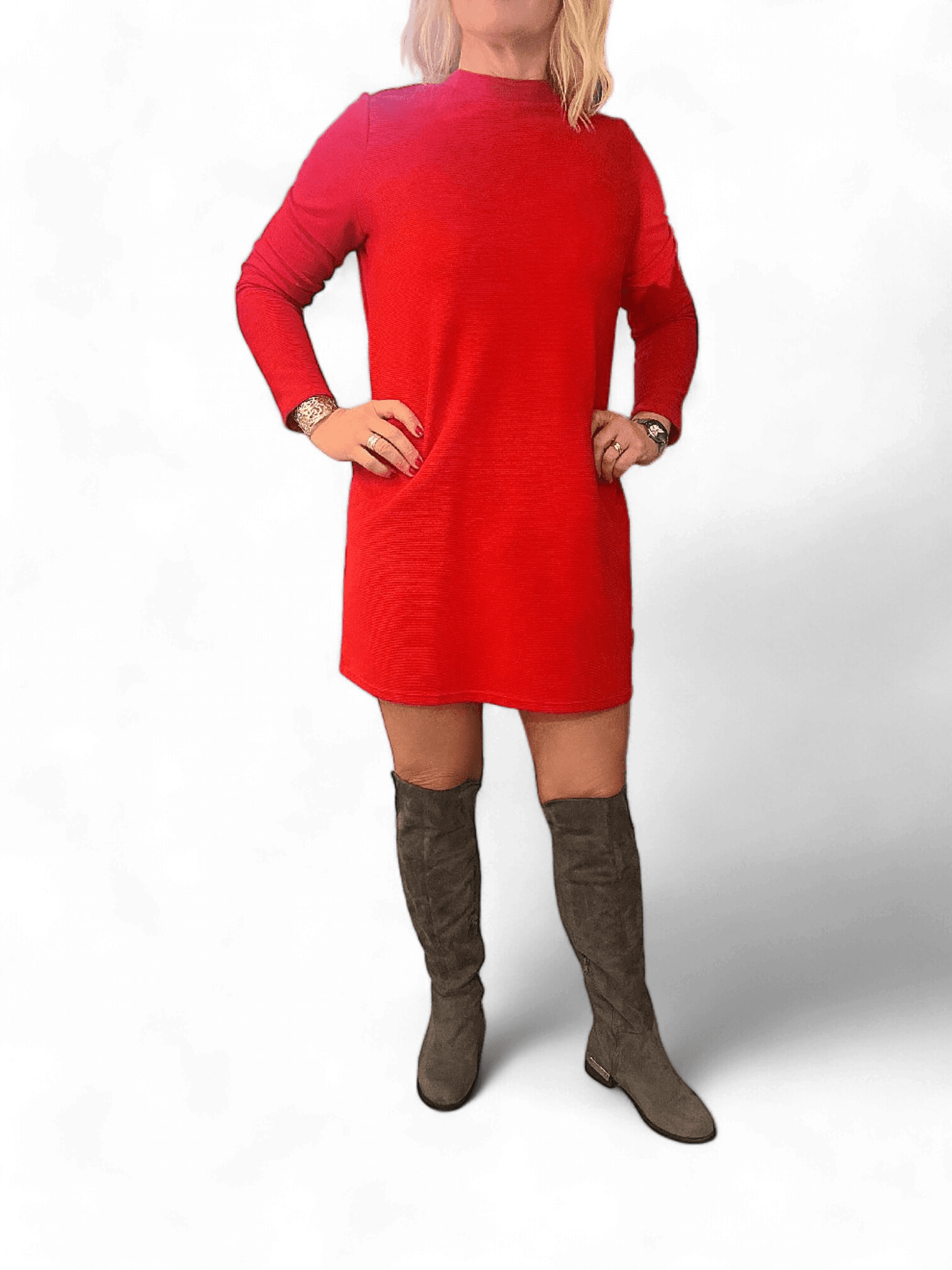 Modern Röd Shiftklänning 1