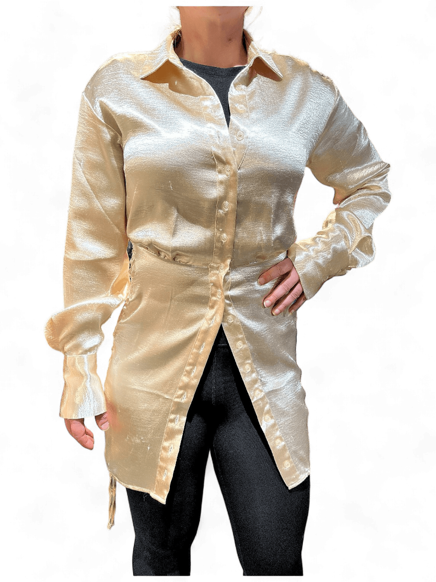 Modern Polyester Beige Shirt Dress 7