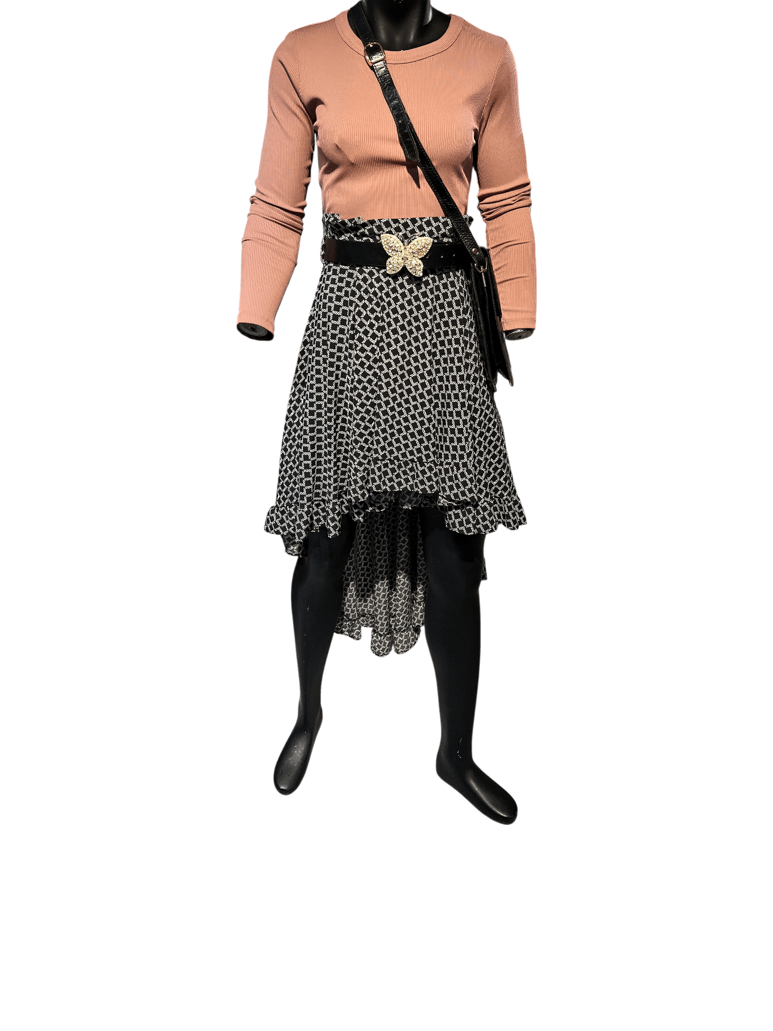 Mönstrad Kjol i asymmetrisk form 2