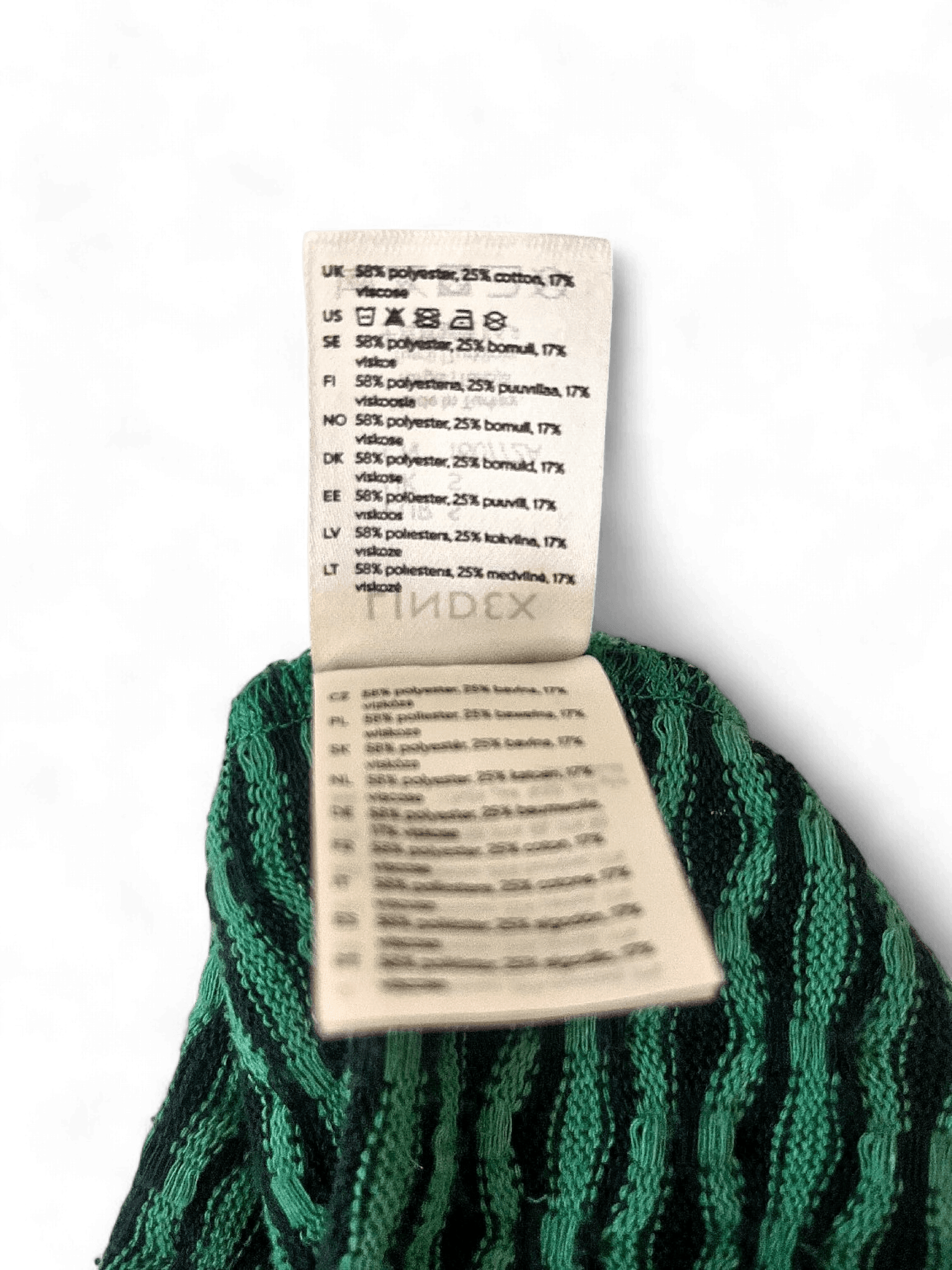 Modern Lindex Green Knit Bodycon Dress with Geometric Pattern 7