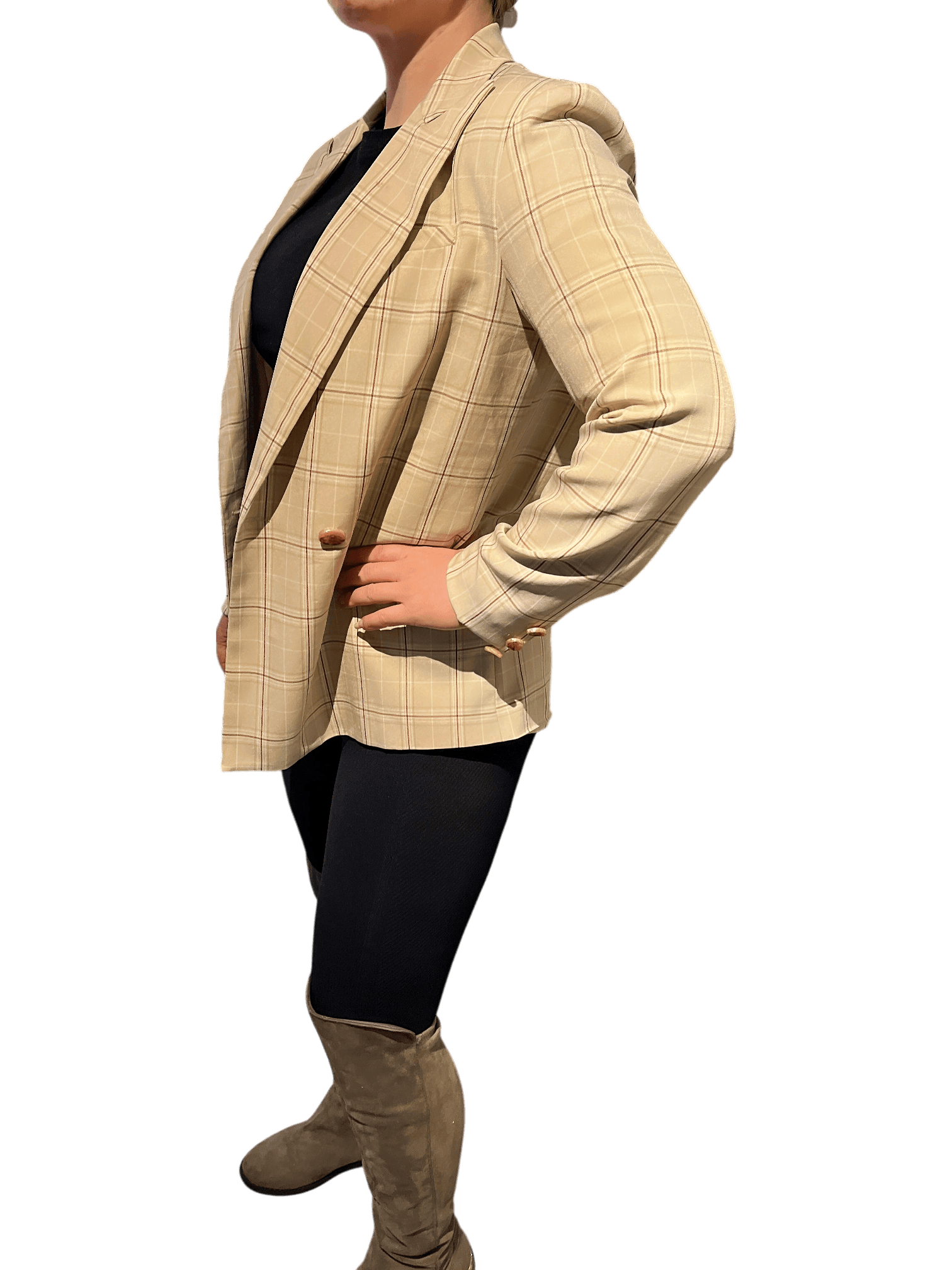Modern NA-KD Rutig Beige Blazer 3