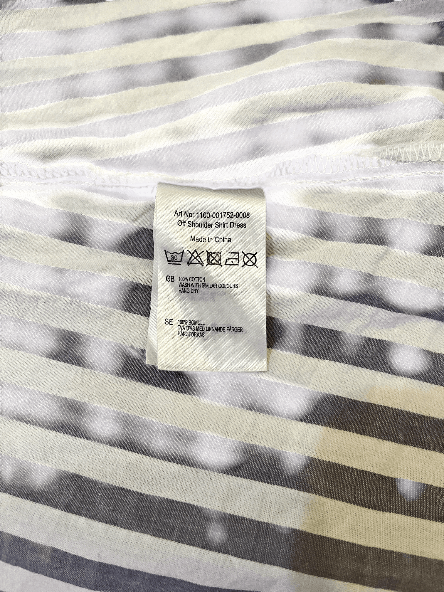 Modern Randig Off-shoulder Bomullsblus 4