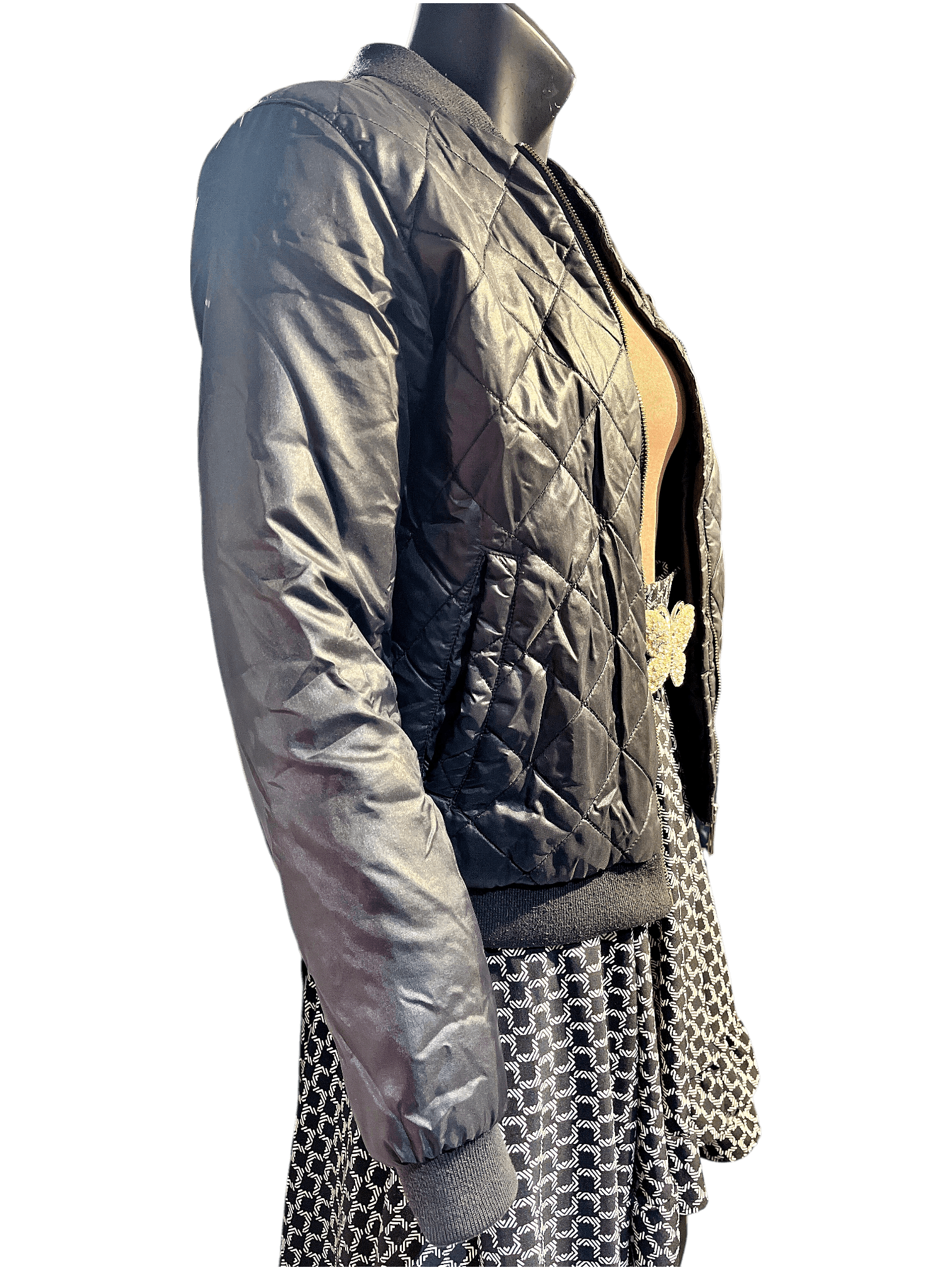 Modern Svart Quiltad WA Action Sports Bomberjacka 3