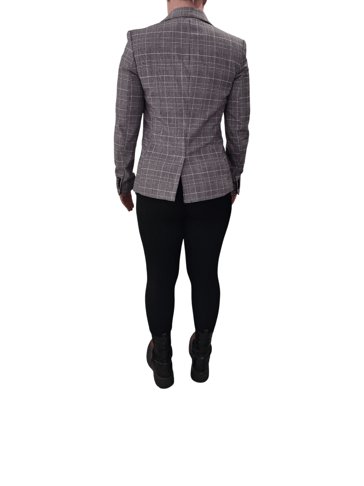 Modern Rutig Grå Kavaj 3