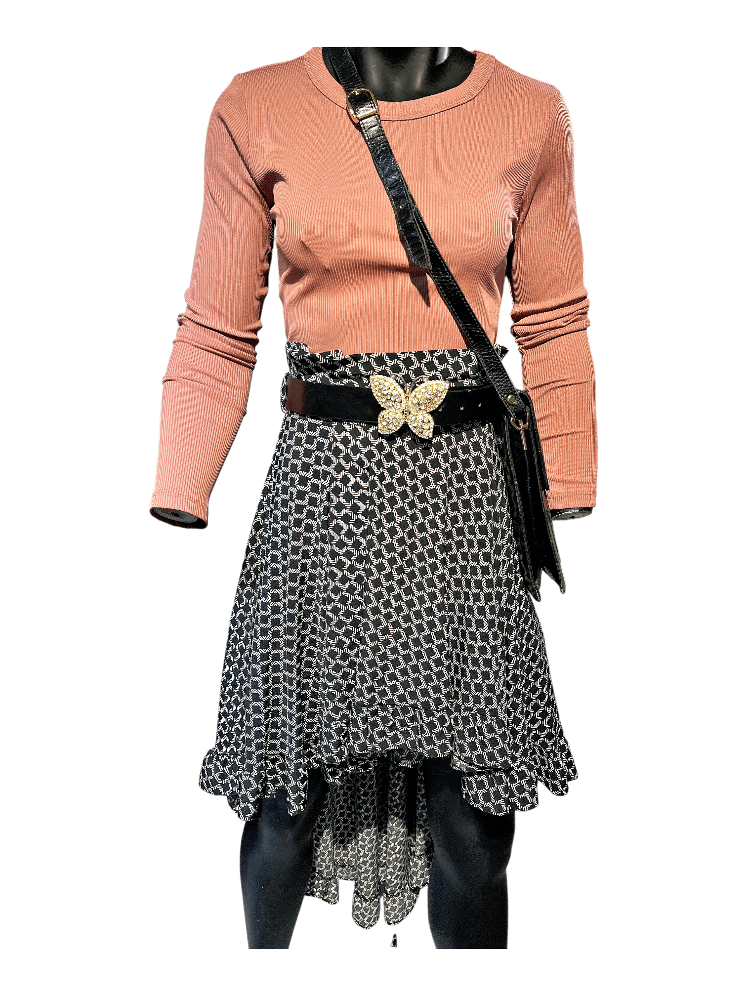 Mönstrad Kjol i asymmetrisk form 3