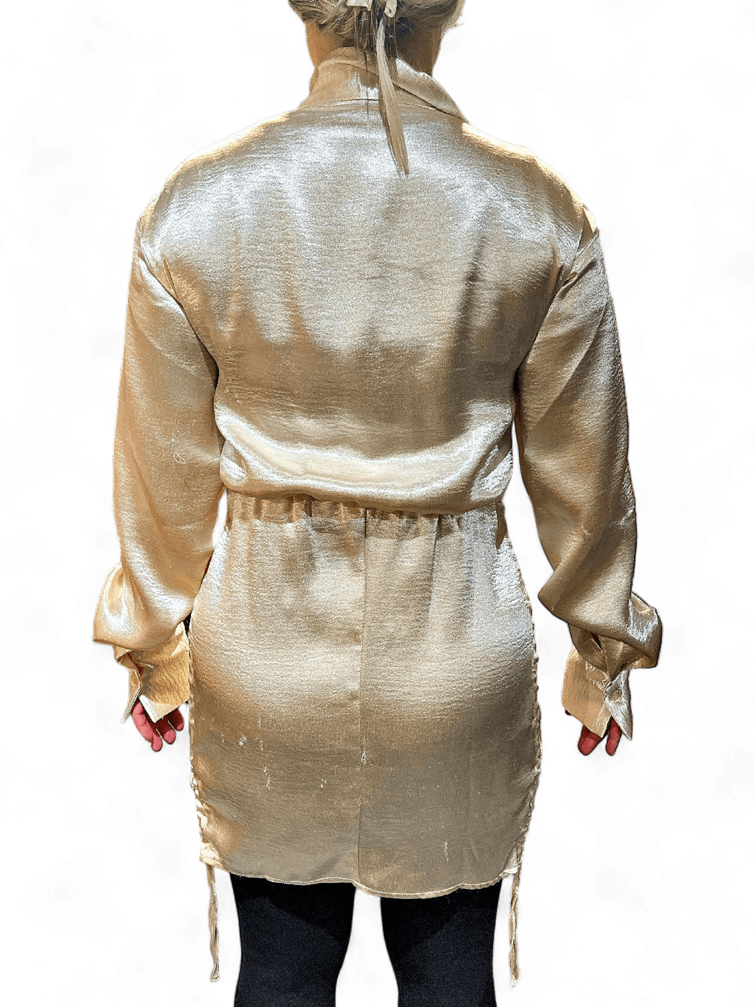 Modern Polyester Beige Shirt Dress 2