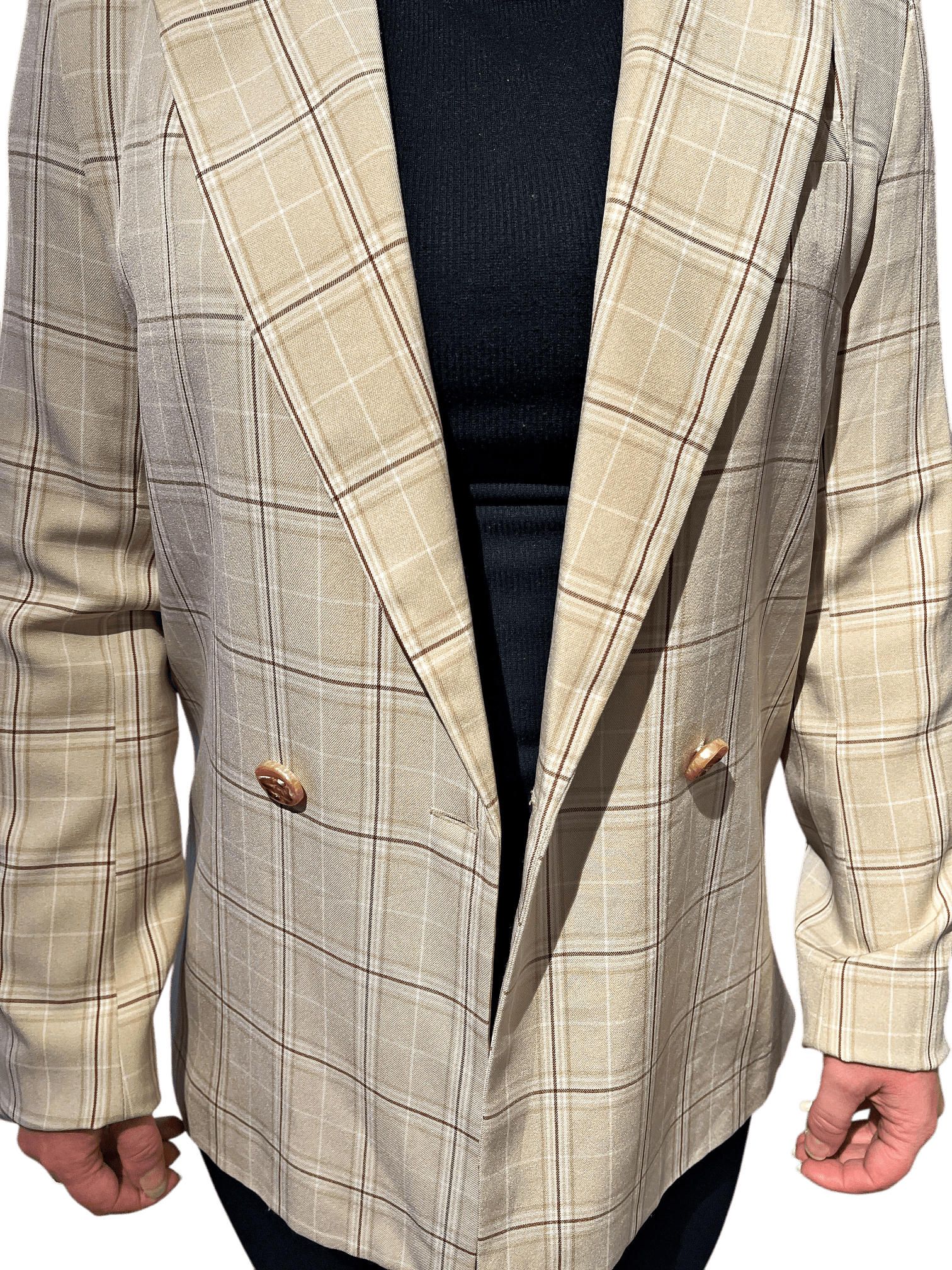 Modern NA-KD Rutig Beige Blazer 6