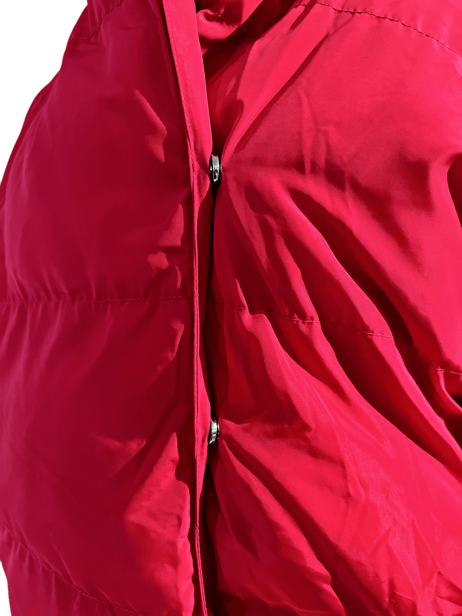 Modern röd / cerise vadderad pufferjacka med huva 2