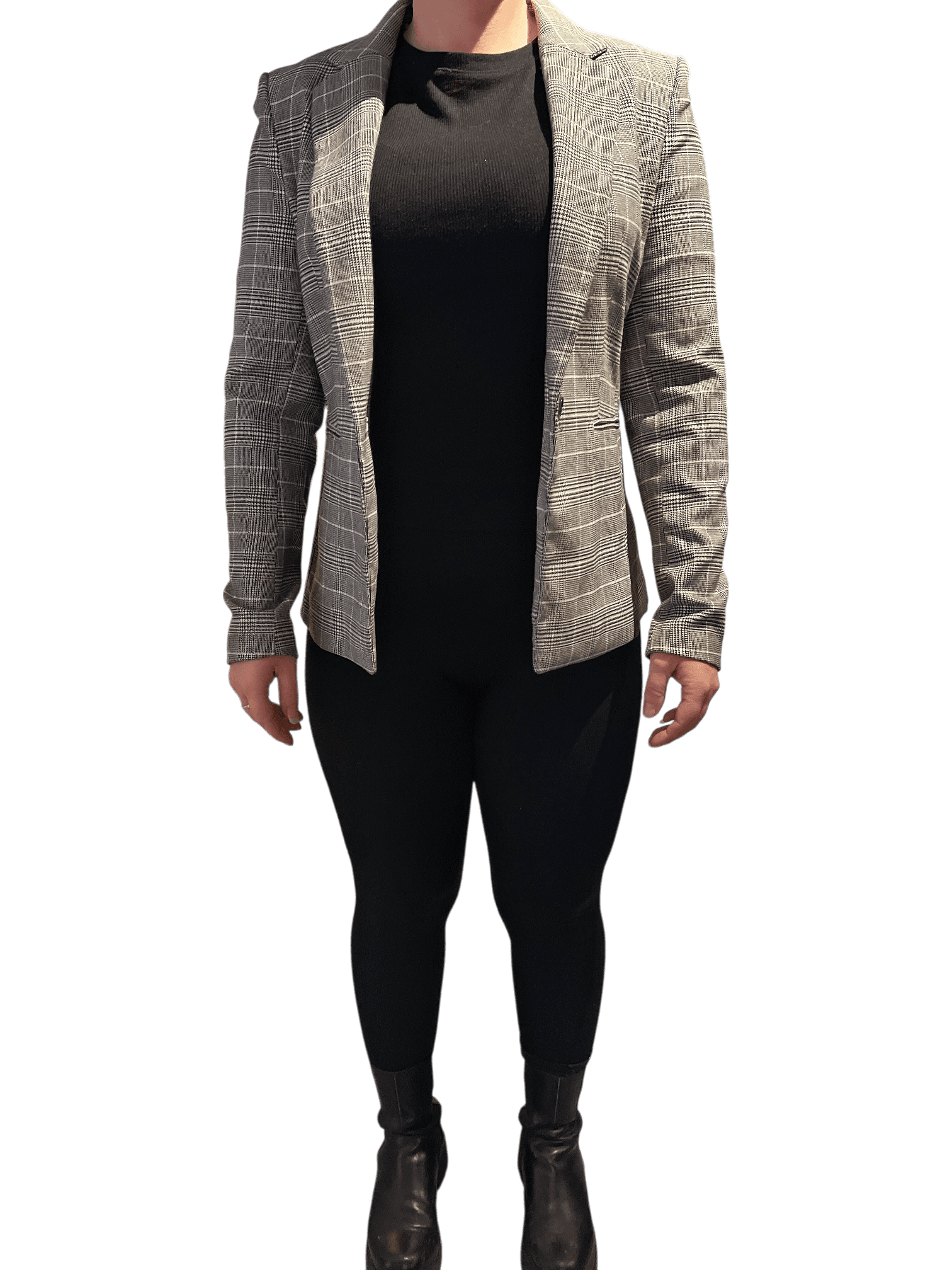 Modern Rutig Grå Kavaj 1