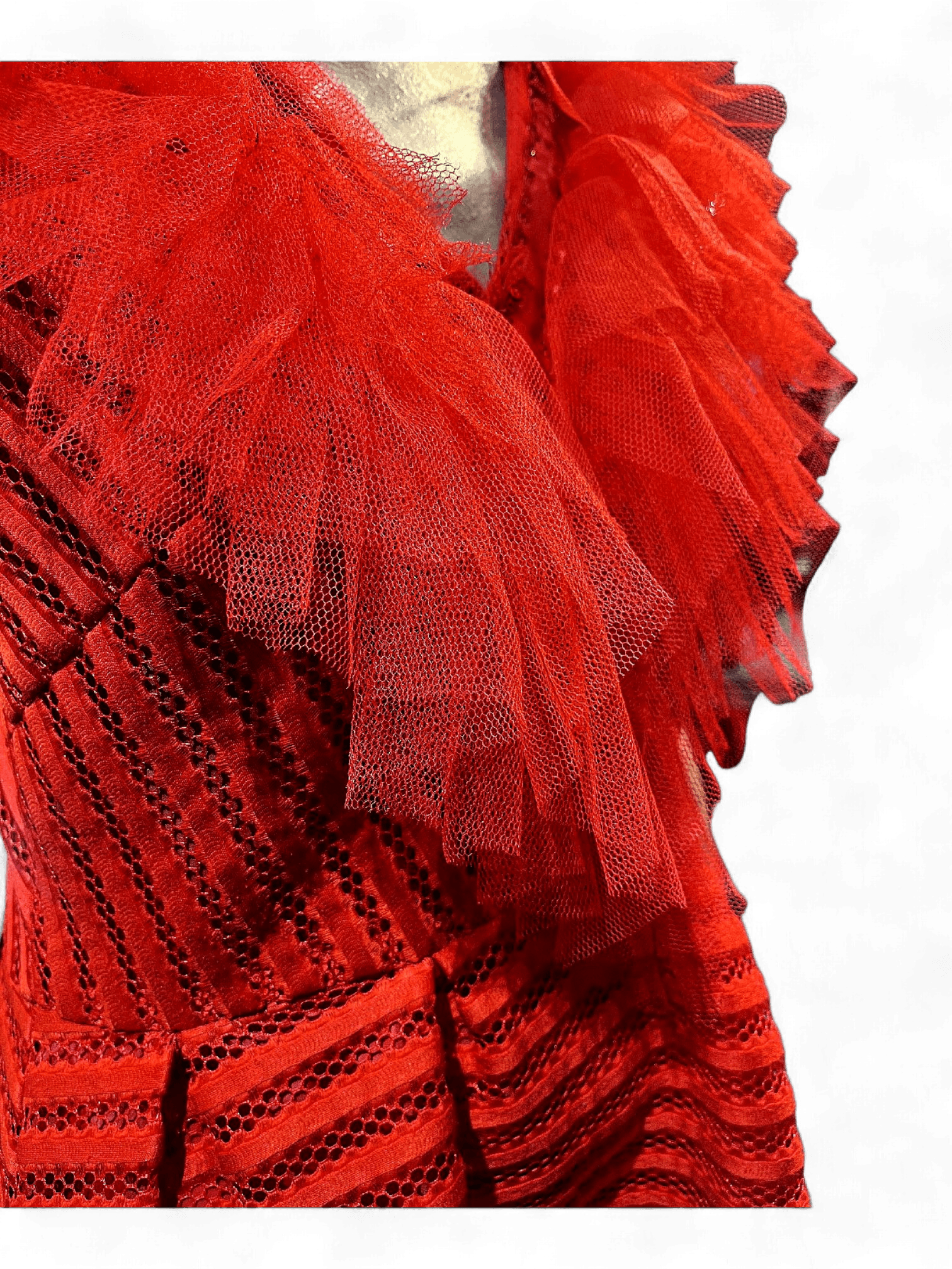 Vibrant Remake Red Tulle Cocktail Dress - Romantic & Chic 2