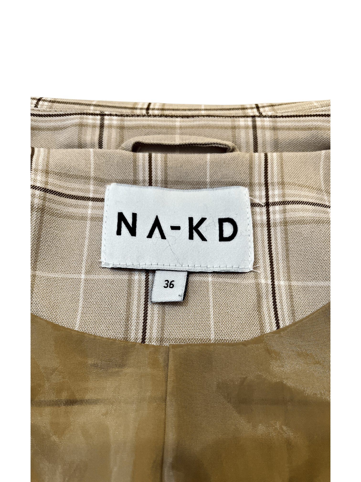 Modern NA-KD Rutig Beige Blazer 7